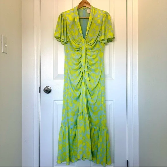 NWT cinq a' sept Floral Ruched High-Low Midi Dress Size 6 - Picture 6 of 9